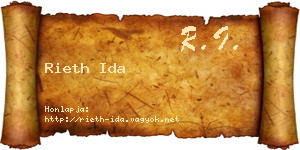 Rieth Ida névjegykártya